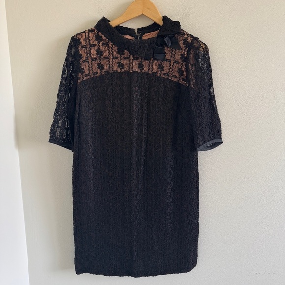 Vintage Black Lace Handmade Shift Dress - Picture 1 of 11